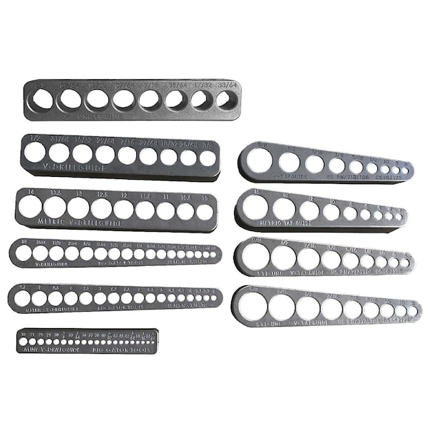 V-Drillguide And V-Tapguide 10 Piece Set - Complete set of the Big Gator Tools Line (6) V-DrillGuides and (4) V-TapGuides The Ultimate Big Gator Set - main